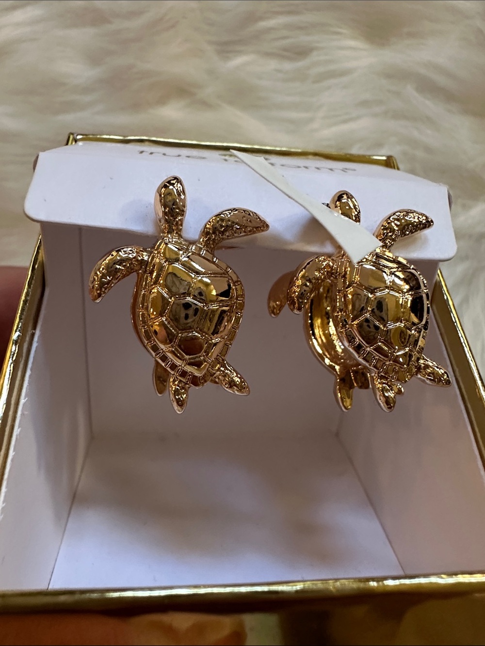 True Form Gold Turtle Stud Earrings
